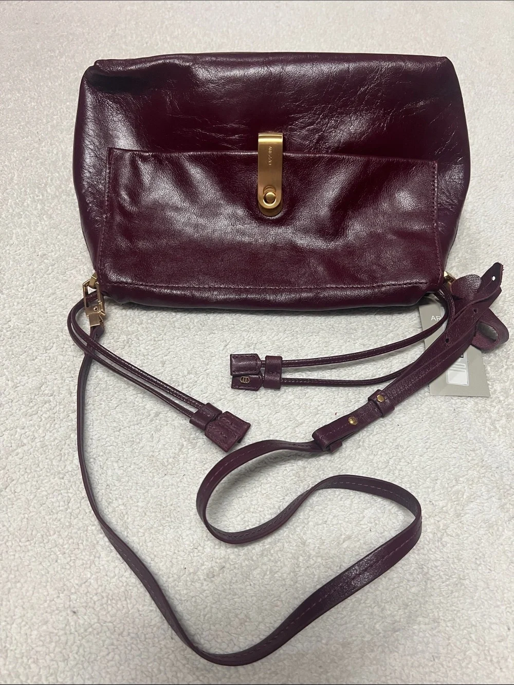 Arezzo Nicole Large Leather Pouch Drawstring Closure